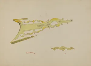 Charles Moss Prints: Patch Pocket, Butt Plate & Stock on Ky. Rifle, 1938. Creator: Charles Moss