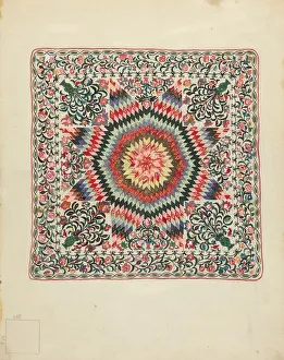 Patchwork Gallery: Patchwork and Applique Quilt, 1935 / 1942. Creator: Irene Schaefer
