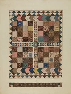 Patchwork Crib Quilt, 1935 / 1942. Creator: Jules Lefevere