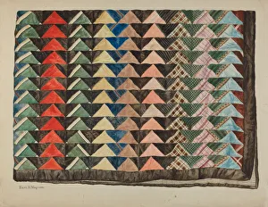 Patchwork Quilt, 1935 / 1942. Creator: Edith Magnette
