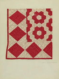 Quilt Prints: Patchwork Quilt, 1935/1942. Creator: Elgin Moncure Styll