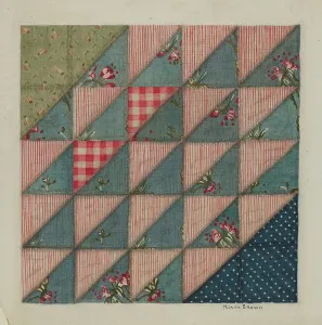 Quilt Prints: Patchwork Quilt, 1935/1942. Creator: Mona Brown