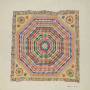 Patchwork Quilt Gallery: Patchwork Quilt, 1935 / 1942. Creator: Vincent P. Rosel
