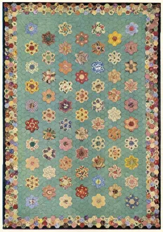 Patchwork quilt, 1943. Creator: Unknown Patchwork quilt, 1943. Creator: Unknown