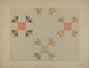 Patchwork Quilt Gallery: Patchwork Quilt, c. 1937. Creator: Elbert S. Mowery