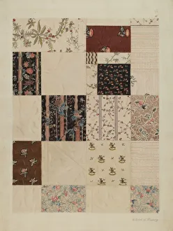 Patchwork Gallery: Patchwork Quilt, c. 1938. Creator: Elbert S. Mowery