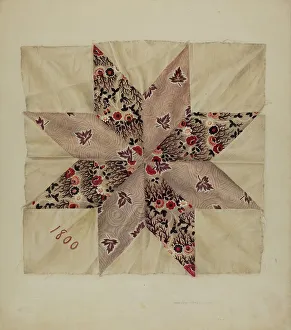 Star Pattern Prints: Patchwork Quilting, 1939. Creator: Harvey Thoss