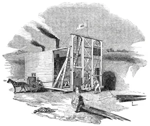 Patent American steam pile-driving engine, 1844. Creator: Unknown