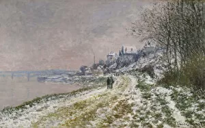 The Path Toward Epinay, Snow Effect, 1875. Artist: Monet, Claude (1840-1926)