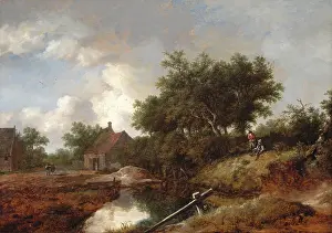 Brook Prints: Path Leading to Farms by a Wooded Brook, c1645. Creator: Isaack Ruisdael