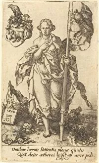 Latin Text Gallery: Patience, 1552. Creator: Heinrich Aldegrever