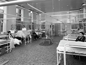 Patients on a mens surgical ward, Montague Hospital, Mexborough, South Yorkshire, 1968