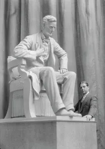 Portrait Photographs Prints: Patigian, Haig, Mr. with his Abraham Lincoln sculpture