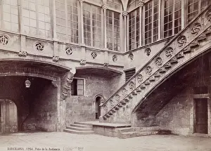 Juan Laurent Prints: Patio of the Audiencia, Barcelona, c1885. Creator: Juan Laurent