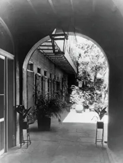 Patio on Bourbon Street, New Orleans, 1937 or 1938. Creator: Frances Benjamin Johnston