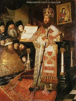 Alexis Of Russia Collection: Patriarch Nikon, c. 1660. Artist: Anonymous
