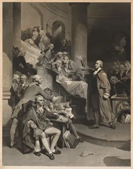 Patrick Henry Delivering His Celebrated Speech in the House of Burgesses, Virginia, 1852