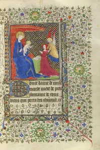 A Patron Presented to the Virgin and Child; Book of Hours, about 1415-1420. Creators: Boucicaut Master, Workshop of the Boucicaut Master