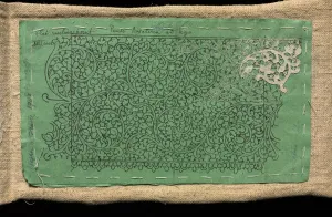 Needlepoint Prints: Pattern for Lace with Small Section of Venetian Flat Point Lace worked on It, 17th century