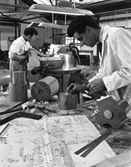 Barnsley Gallery: Pattern making for a steel mould, Wombwell Foundry, South Yorkshire, 1963. Artist