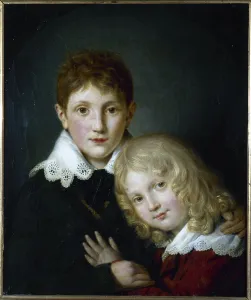 Alfred De Musset Prints: Paul (1804-1880) and Alfred (1810-1857) de Musset children, 1813. Creator: Unknown