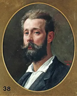 Portraits Prints: Paul Adolphe Rajon, Self Portrait, 1884. Creator: Paul Adolphe Rajon