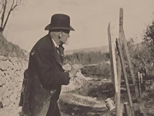 Roussel Collection: Paul Cezanne painting at Les Lauves, 1906. Creator: Roussel, Ker-Xavier (1867-1944)