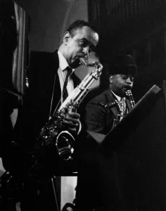 Paul Gonsalves and Lawrence Brown, rehearsal for a Sacred Concert, Cambridge, 1967