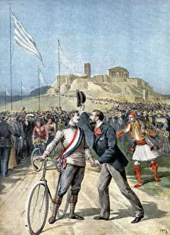 Athens Prints: Paul Masson, winner of a cycling event at the Olympic Games, Athens, 1896