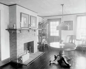 William H Prints: Paul Reynolds residence, room with fireplace
