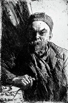 Zorn Anders Prints: Paul Verlaine, 1895. Creator: Anders Leonard Zorn