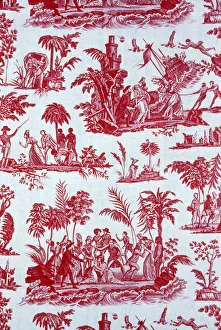 Mauritius Prints: Paul and Virginie Furnishing Fabric, Nantes, c. 1795. Creator: Petitpierre et Cie
