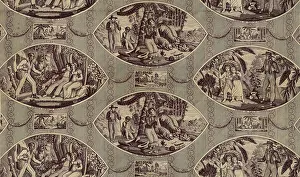 Mauritius Prints: Paul and Virginie, Furnishing Fabric, France, after 1818. Creator: Oberkampf Manufactory