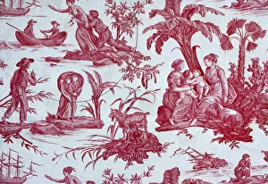 Goat Collection: Paul and Virginie, Furnishing Fabric, France, 1802. Creator: Oberkampf Manufactory