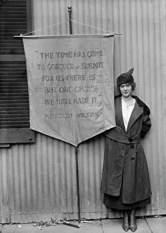 Protester Prints: Pauline Floyd, with Banner, 1917