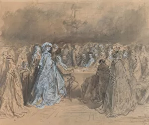 Louis Christophe Gustave Dore Gallery: Pauline Viardot Gambling at Baden-Baden, 1862. Creator: Gustave Doré