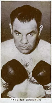 Boxing Gloves Gallery: Paulino Uzcudun, Spanish boxer, 1938