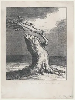 Treetrunk Prints: Pauvre France!, 1871. Creator: Honore Daumier