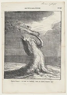 Tree Trunk Prints: Pauvre France!, 1871 Creator: Honore Daumier