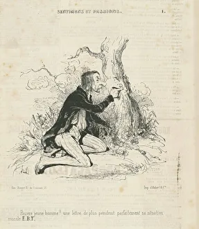 Letter B Prints: Pauvre jeune homme!, 19th century. Creator: Honore Daumier