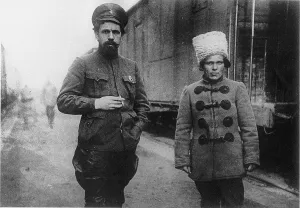 White Army Prints: Pavel Dybenko and Nestor Makhno. Artist: Anonymous