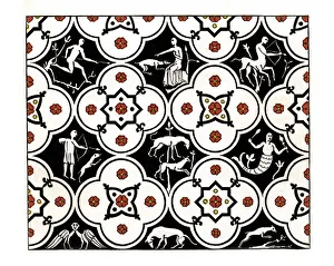 Pavement, 12th century, (1843). Artist: Henry Shaw