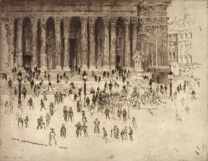 Pennell Joseph Prints: Pavement, St. Paul's, London, 1905