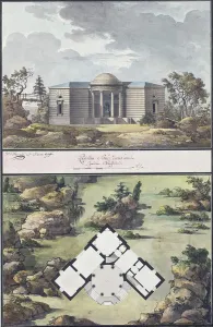 Pavilion in the English garden, 1795. Artist: Thomas de Thomon, Jean Francois (1754-1813)
