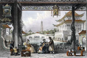 T Allom Prints: Pavilion and Gardens of a Mandarin near Peking, China, 1843. Artist: Thomas Allom