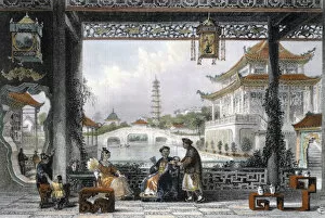 T Allom Gallery: Pavilion and Gardens of a Mandarin near Peking, China, 1843. Artist: Thomas Allom