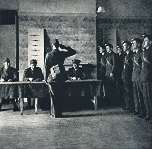 Commanding Officer Gallery: Pay parade, 1941. Artist: Cecil Beaton