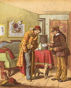 Payment Prints: Paying for letter delivery, c1870 Artist: Oskar Pletsch