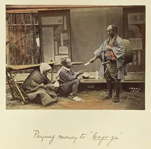 Engawa Prints: Paying money to kago-ya, about 1873-1883. Creator: Shinichi Suzuki I
