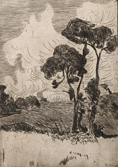 Edge Prints: Paysage aux Deux Grands Arbres (Landscape with Two Large Trees)